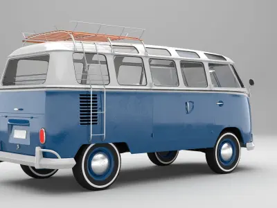 Volkswagen T1 With Full Interior 3D model