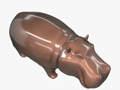 Ceramic figurine hippo 3D model