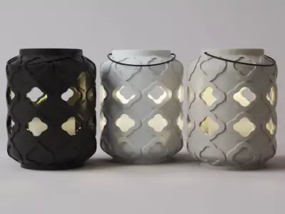 Ceramic Lantern Set 3D model