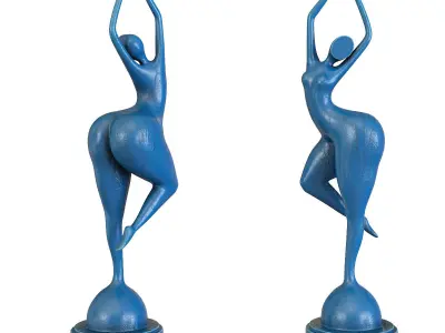 Female Sculpture Abstract 3d model Low-poly 3D model