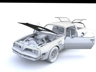 Pontiac Firebird Trans Am Type K 1977 3D model