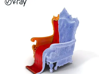 Ornate Throne Chair Model Pack for Royal Interiors Low-poly 3D model