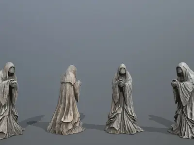 Ruin set Low-poly 3D model