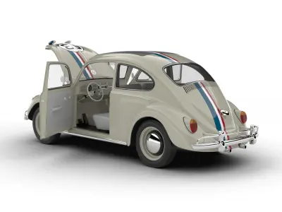 Volkswagen Beetle Herbie 1963 HQ 3d model 3D model