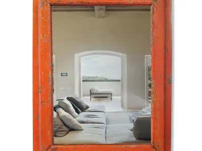 Vintage Orange Mirror 3D model