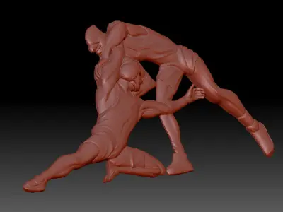 wrestling 3D print model