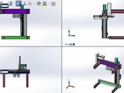 three-axis screw rod module 3D model