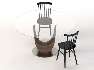 Axis Pacini And Cappellini Tavoli Table with Chair 3D model