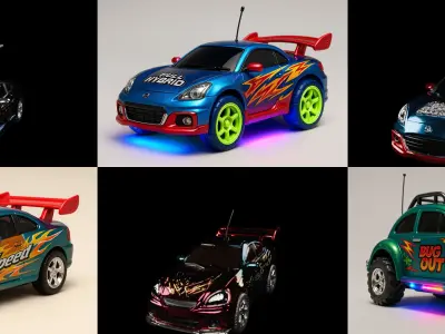 Controled Car bundle 15 pack 100 glb 3D model