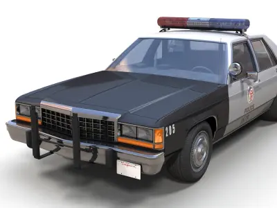 American Police Cars Low-poly 3D model