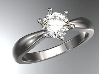Engagement Ring Princes 3D print model