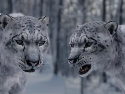 Snow Leopard 3D 3D model