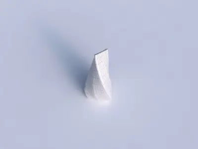 Vase twist puffy tipped triangle with distorted grid plates 3D print model