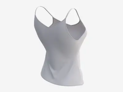 Strap Vest Top for Women White Mockup 3D model