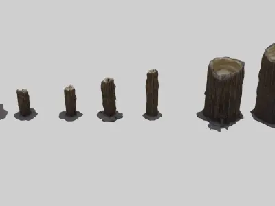 Low Poly Candle Collection With PBR Materials Low-poly 3D model