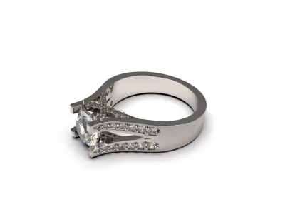 Solitaire Crossover Ring  3D print model