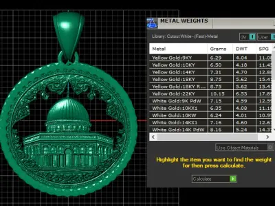AQSA MOSQUE PENDANT 3D PRINTABLE MODEL  3D print model