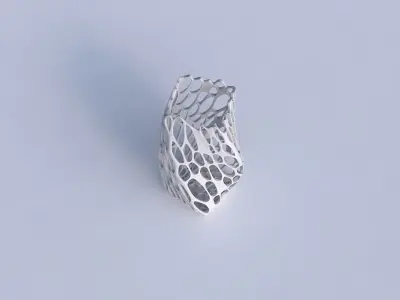 Vase twisted quadratic with cracked organic lattice  3D print model