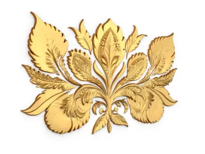 feather decor set wall mural 06 3D model