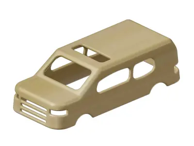 Wooden Passenger Car Body Toy 3D model