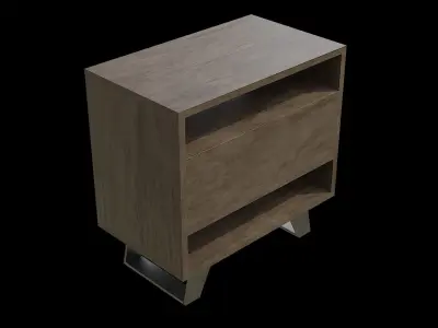 Cabinet wooden 04 Low-poly 3D model