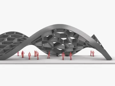 Wavy Cells Structure 3D model