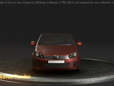 City Car 79 Compact Class Convertible Open Type-C Brown Low-poly 3D model