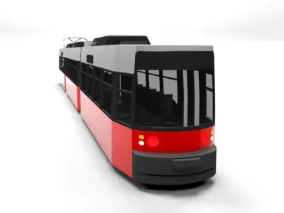 TRAM 2 LOWPOLY Low-poly 3D model