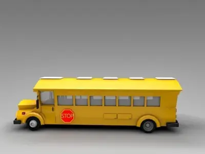 Low Poly School Bus Low-poly 3D model