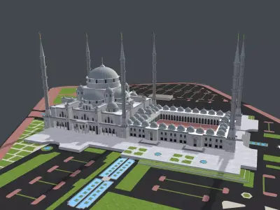 Sheikh Zayed Masjid Fujairah 3D Model Low-poly 3D model