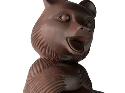 Wooden sculpture Bear 3D model