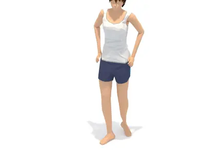 warrior 3  Yoga Exercise Woman Animation Low-poly 3D model