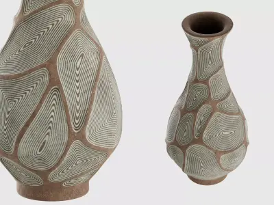 Decorative vase Low-poly 3D model 5