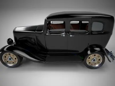 Gangster Car 1930s Low-poly 3D model