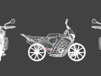 3D Motorcycle Model 3D model