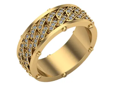  Cuban-style eternity rings 3D print model