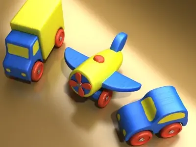 Wooden Toy Car Truck 3D model