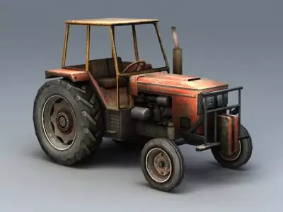 Old Farm Tractor 3D model