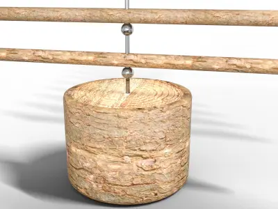 Christmas Logs Wooden Tree Low-poly 3D model