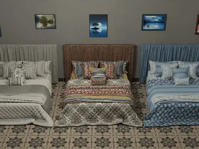 Modern Bed Collection 3D model