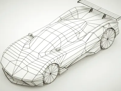 Generic Supercar v13 Low-poly 3D model