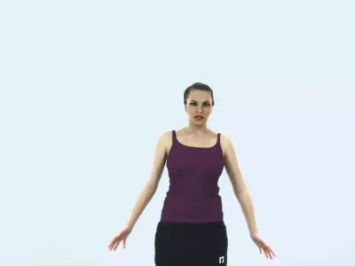 Dream F Animated Rigged Sports Woman Low-poly 3D model