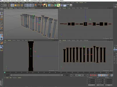 Column Capitals Collection Low-poly 3D model