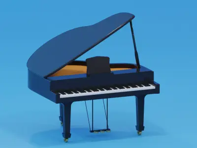 Cartoon Piano Low-poly 3D model
