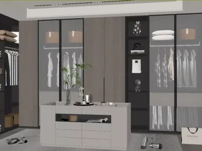 Modern Light Luxury Cloakroom 3D model