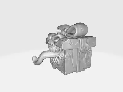 Demonic Gift Box Monster Present Box with Tongue and Teeth  3D print model