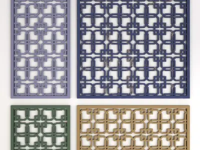 Arabic Islamic pattern wood decorative plaster 3D model get