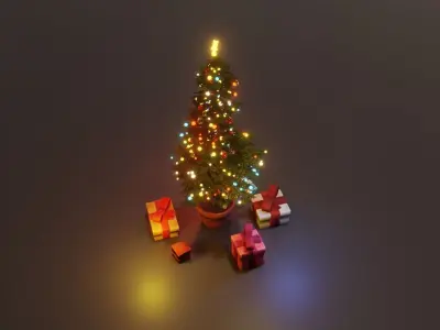 Christmas tree Low-poly 3D model
