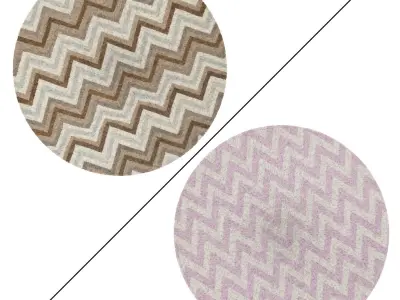 Round Rug Set 184 3D model
