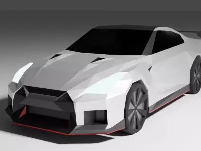 Low Poly Nissan GTR Low-poly 3D model